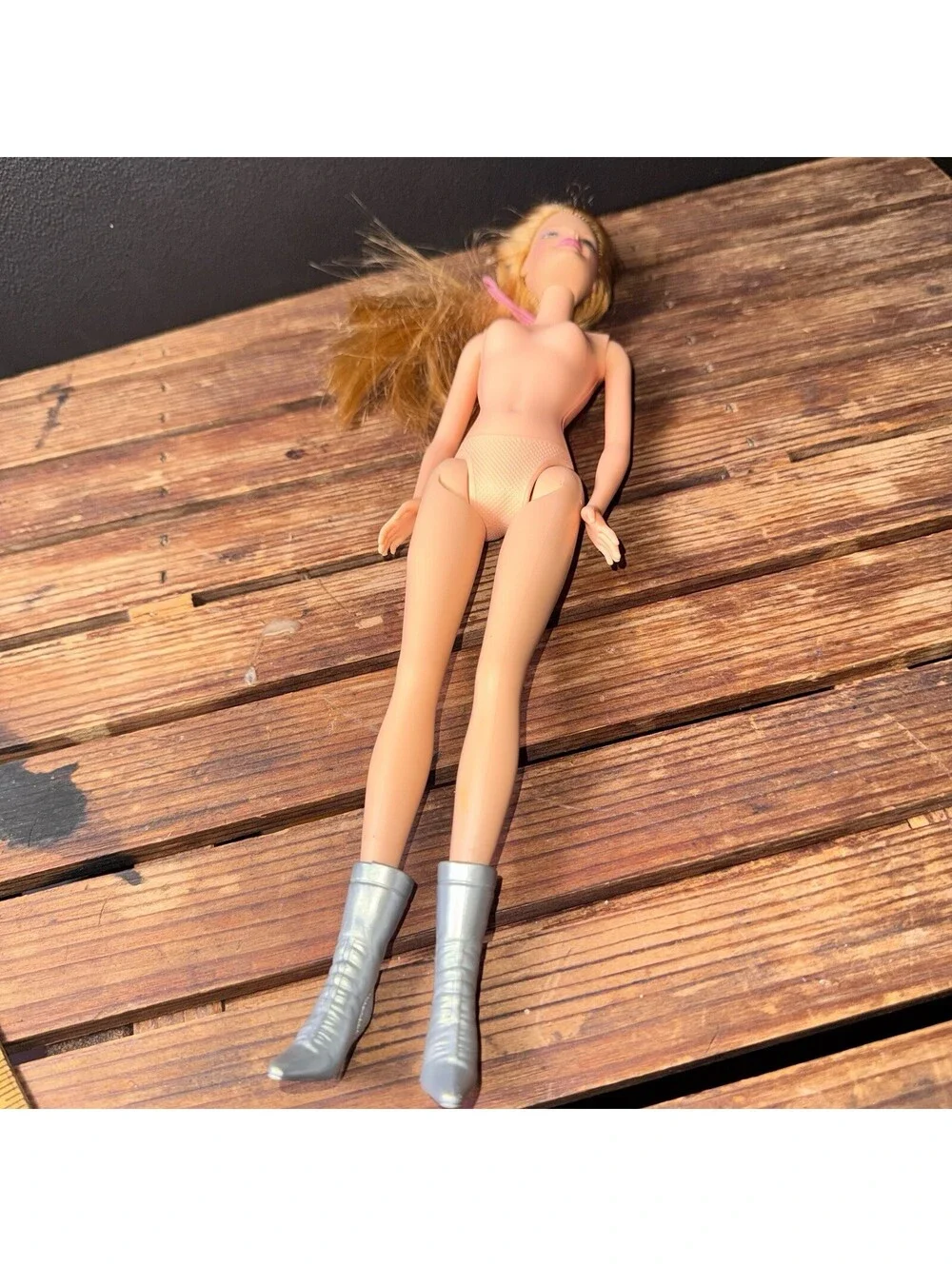 Y2K Mattel Barbie Doll Red Auburn Hair Silver Boots 1999 Nude CEO Generational